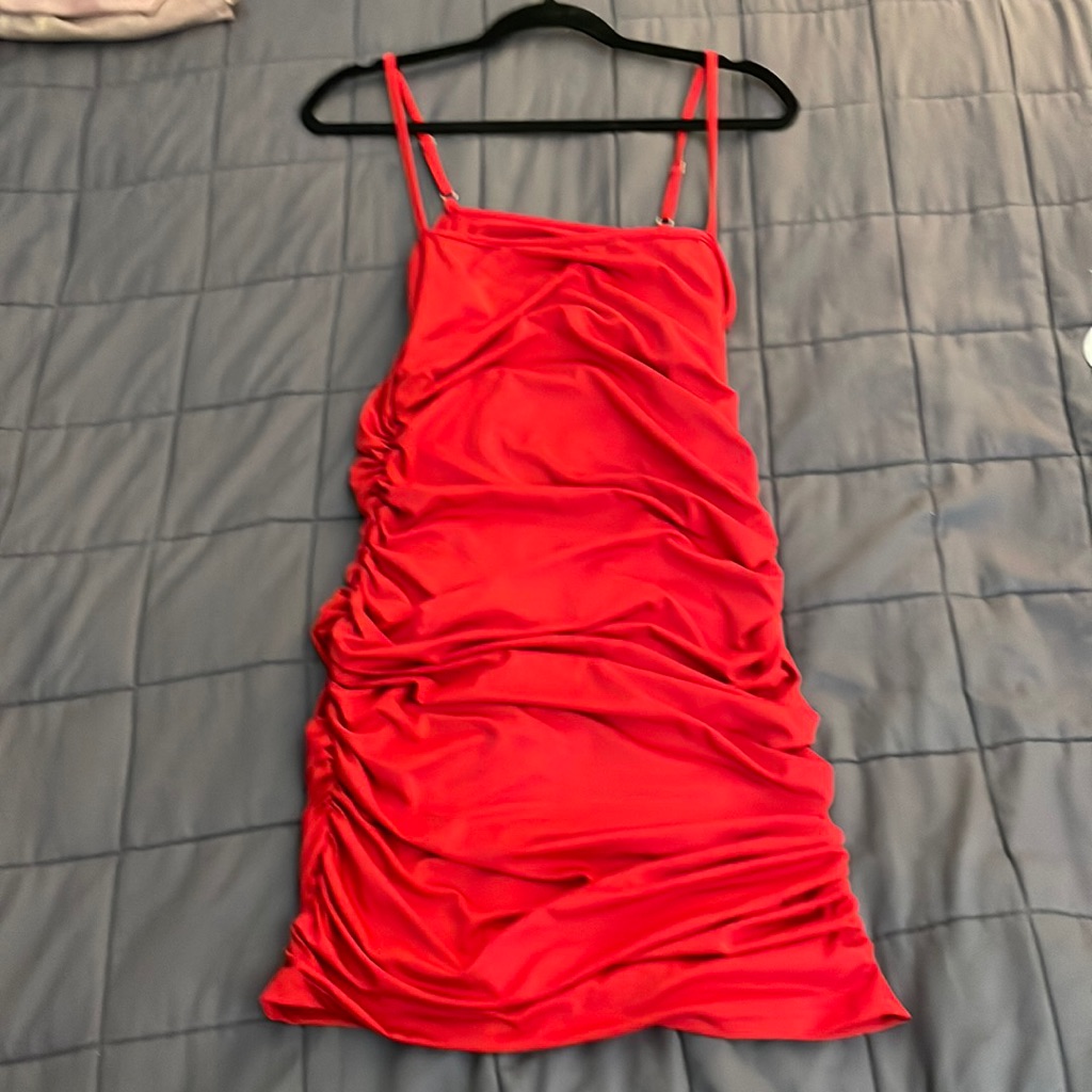 Red Ruched Dress